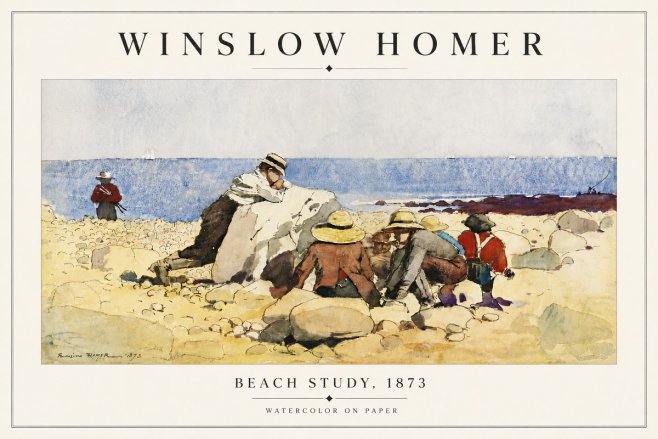 Winslow Homer Beach Study No6 - Plakát