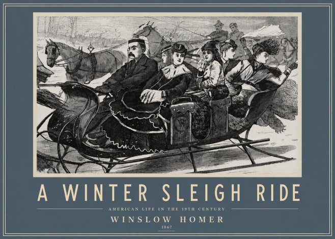 Winslow Homer A Winter Sleigh Ride - American Life in the 19Th Century No3 - Plakát
