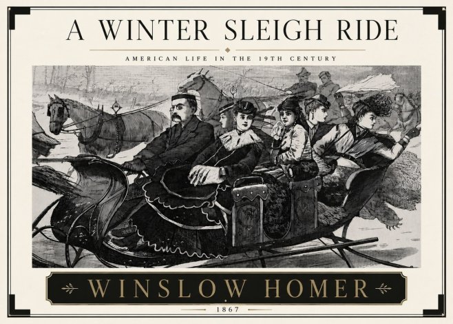 Winslow Homer A Winter Sleigh Ride - American Life in the 19Th Century No5 - Plakát