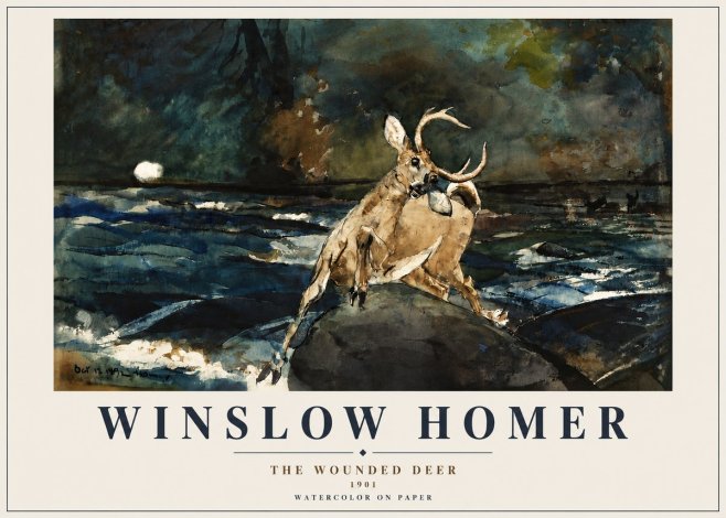 Winslow Homer The Wounded Deer No3 - Plakát
