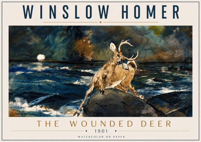Winslow Homer The Wounded Deer No5 - Plakát