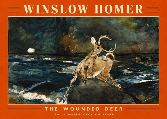 Winslow Homer The Wounded Deer No6 - Plakát