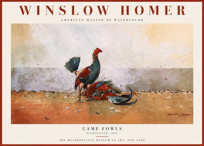 Winslow Homer Game Fowls No2 - Plakát