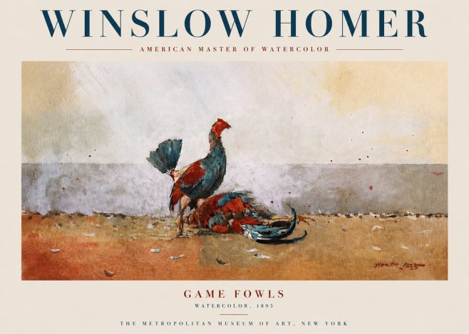 Winslow Homer Game Fowls No4 - Plakát