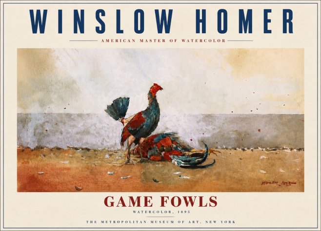 Winslow Homer Game Fowls No6 - Plakát