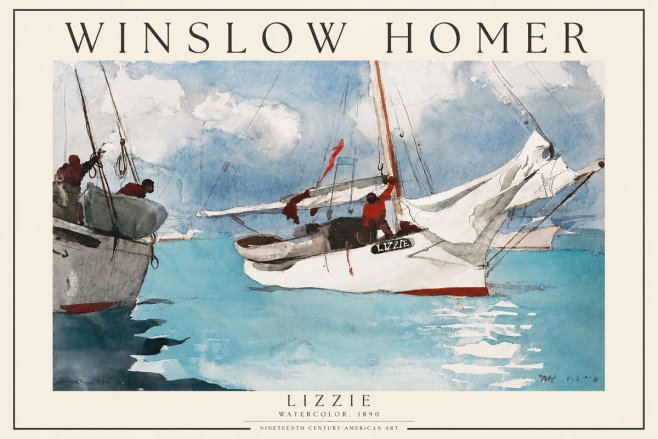 Winslow Homer Lizzie No3 - Plakát