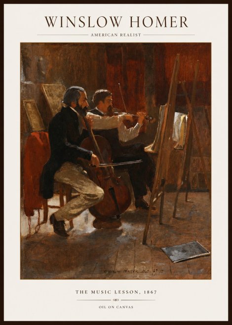 Winslow Homer The Music Lesson, 1867 No1 - Plakát