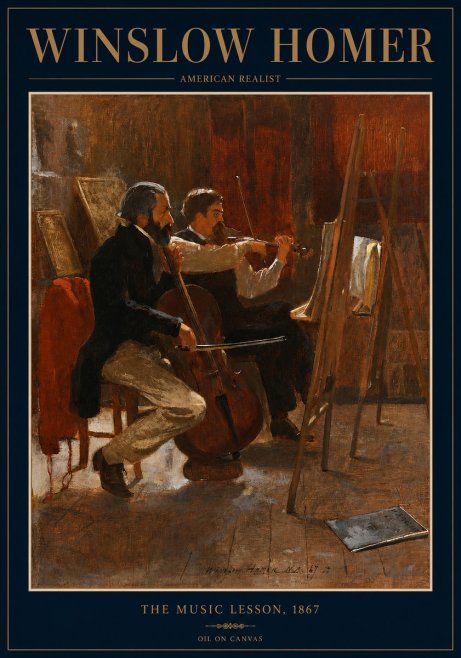 Winslow Homer The Music Lesson, 1867 No2 - Plakát