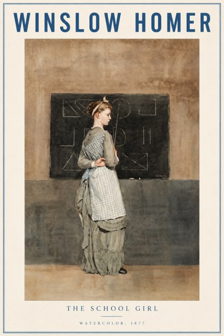 Winslow Homer The School Girl No5 - Plakát