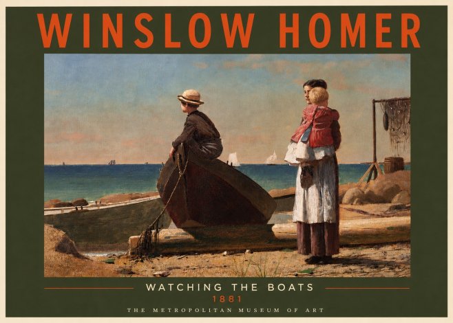 Winslow Homer Watching the Boats, 1881 No3 - Plakát