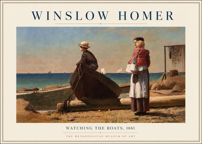 Winslow Homer Watching the Boats, 1881 No5 - Plakát