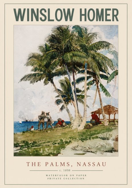 Winslow Homer The Palms, Nassau No2 - Plakát
