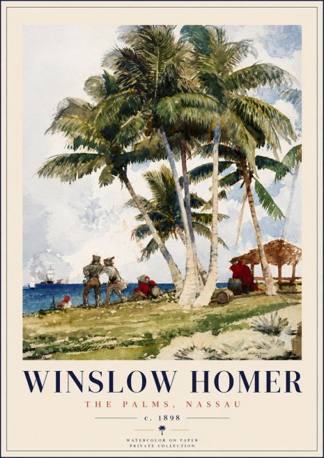Winslow Homer The Palms, Nassau No4 - Plakát
