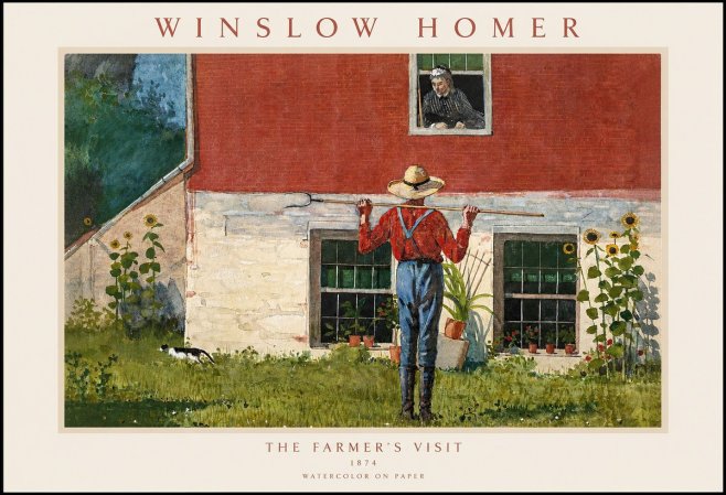 Winslow Homer Farmer with Hoe No2 - Plakát