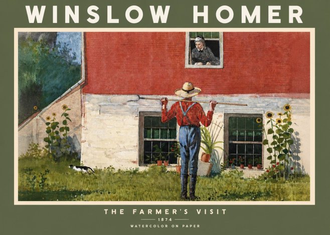Winslow Homer Farmer with Hoe No3 - Plakát