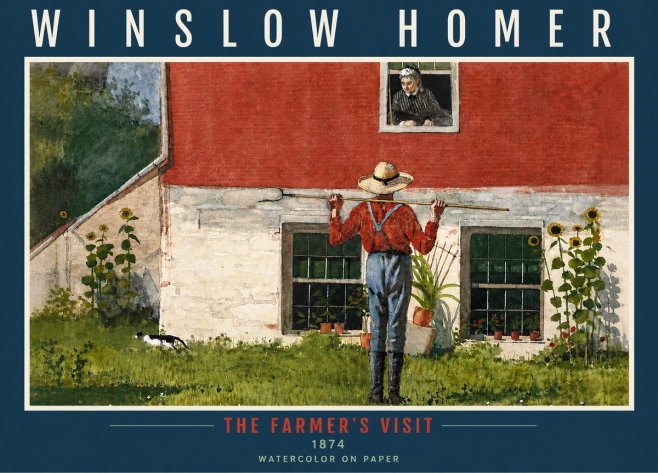Winslow Homer Farmer with Hoe No6 - Plakát