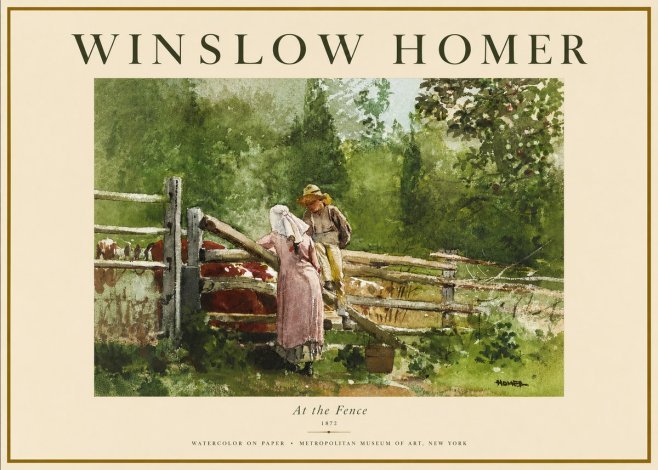 Winslow Homer At the Fence No2 - Plakát