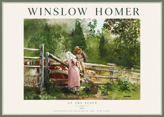 Winslow Homer At the Fence No3 - Plakát