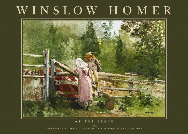 Winslow Homer At the Fence No4 - Plakát