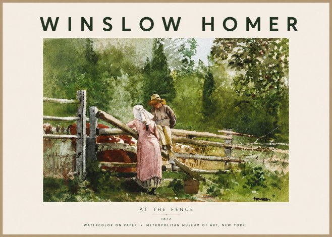 Winslow Homer At the Fence No5 - Plakát