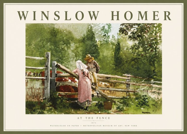 Winslow Homer At the Fence No6 - Plakát