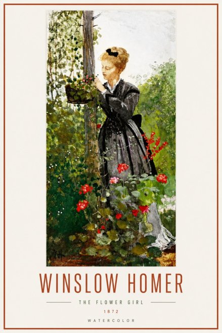 Winslow Homer The Flower Girl No3 - Plakát