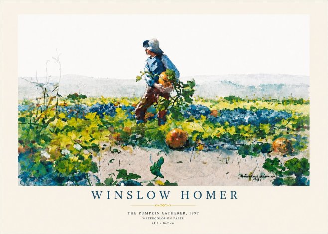 Winslow Homer The Pumpkin Gatherer, 1897 No3 - Plakát