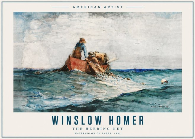 Winslow Homer The Herring Net II No6 - Plakát