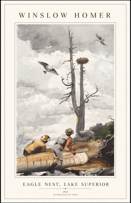 Winslow Homer Eagle Nest, Lake Superior No1 - Plakát