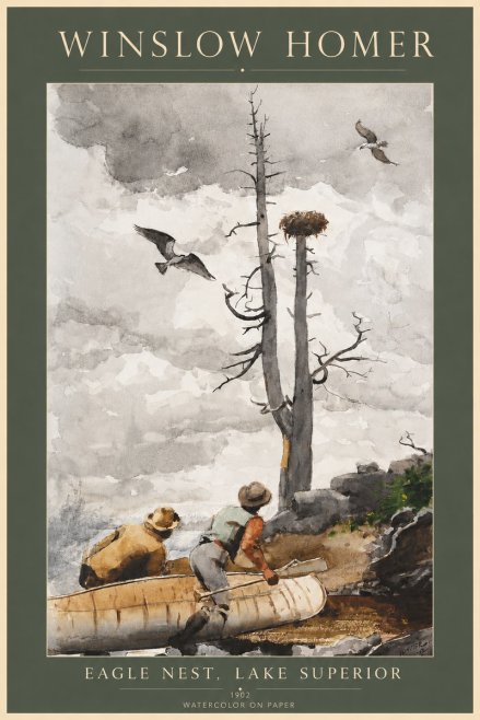 Winslow Homer Eagle Nest, Lake Superior No3 - Plakát