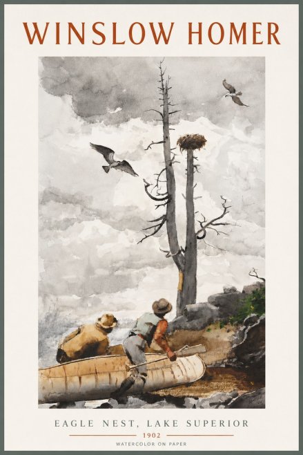 Winslow Homer Eagle Nest, Lake Superior No4 - Plakát