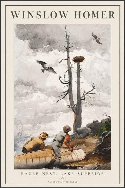 Winslow Homer Eagle Nest, Lake Superior No6 - Plakát