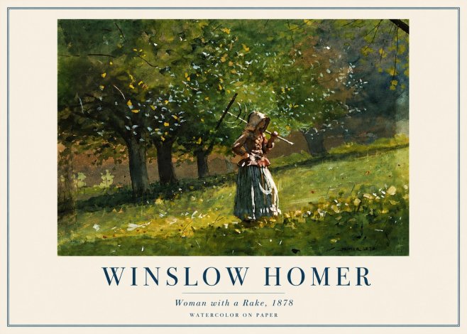 Winslow Homer Woman with a Rake, 1878 No3 - Plakát