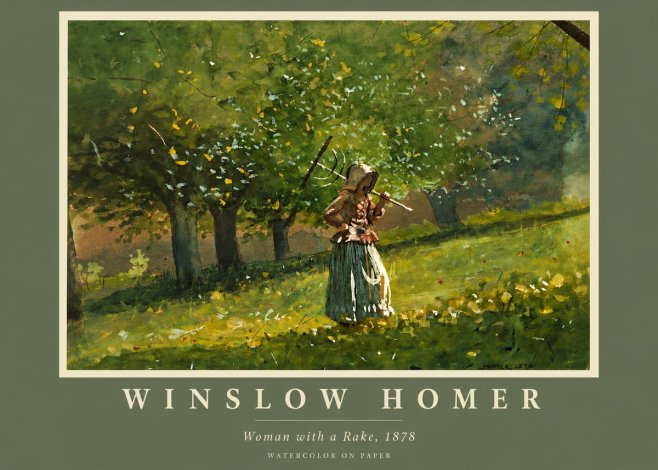 Winslow Homer Woman with a Rake, 1878 No5 - Plakát