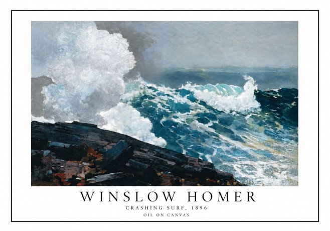 Winslow Homer Crashing Surf, 1896 No3 - Plakát
