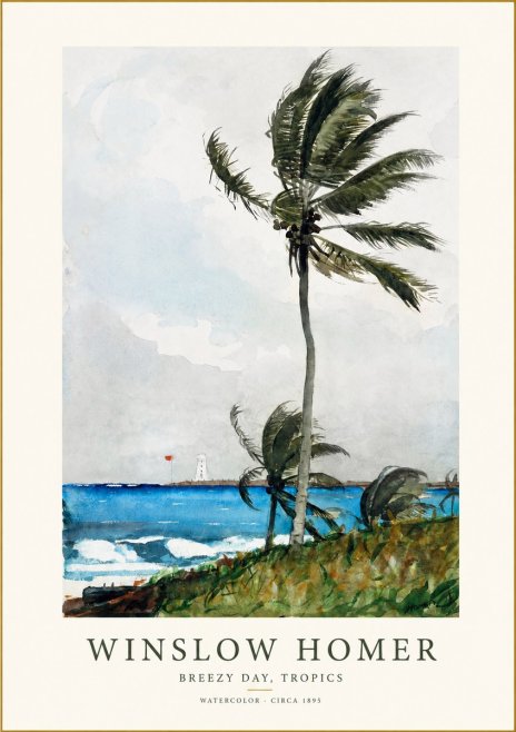 Winslow Homer Breezy Day, Tropics No1 - Plakát