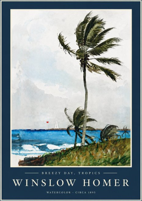 Winslow Homer Breezy Day, Tropics No2 - Plakát