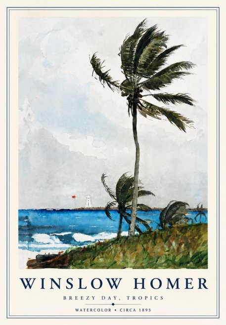 Winslow Homer Breezy Day, Tropics No4 - Plakát