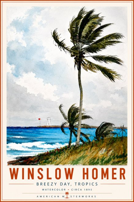 Winslow Homer Breezy Day, Tropics No6 - Plakát