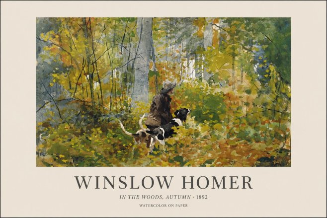 Winslow Homer In the Woods, Autumn No1 - Plakát
