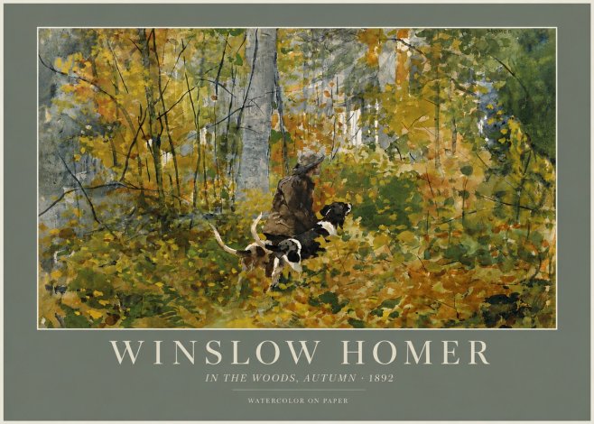 Winslow Homer In the Woods, Autumn No4 - Plakát