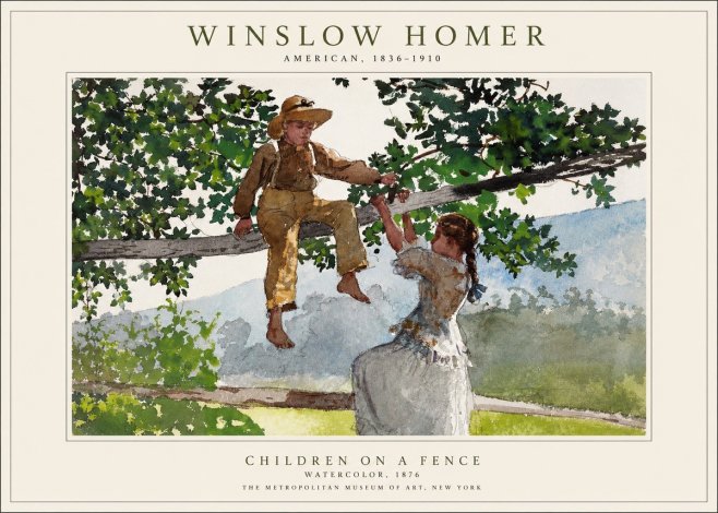 Winslow Homer Children on a Fence No1 - Plakát