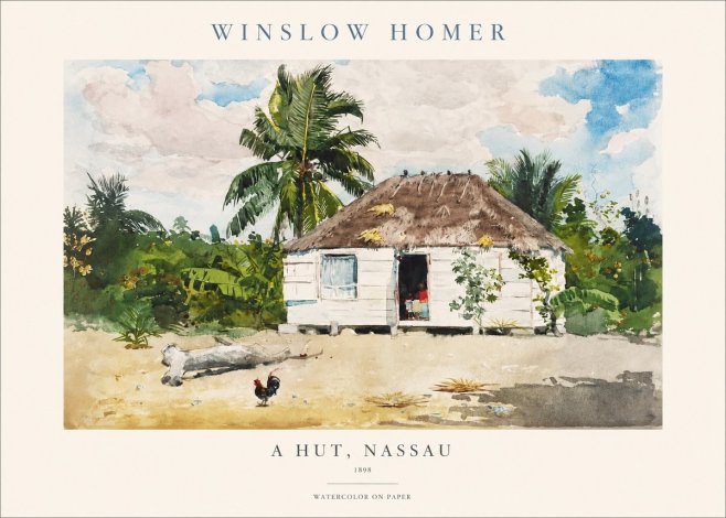Winslow Homer A Hut, Nassau No1 - Plakát