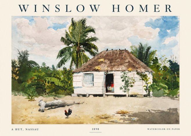 Winslow Homer A Hut, Nassau No3 - Plakát