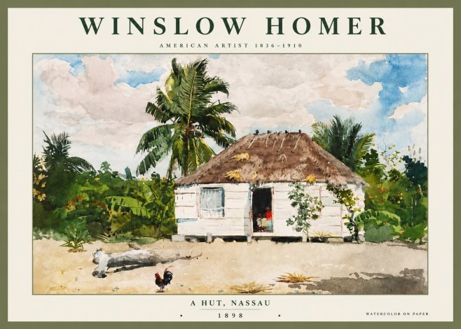 Winslow Homer A Hut, Nassau No4 - Plakát