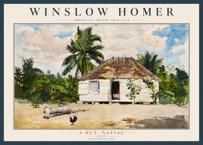 Winslow Homer A Hut, Nassau No5 - Plakát