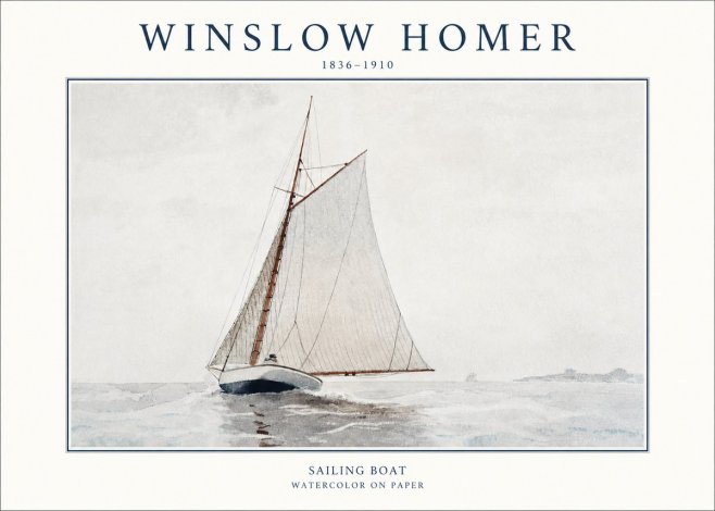 Winslow Homer Sailing Boat No1 - Plakát