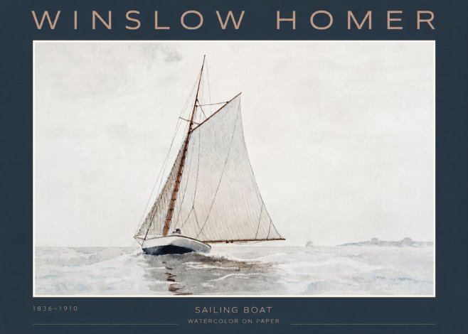 Winslow Homer Sailing Boat No3 - Plakát