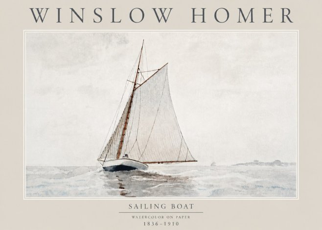 Winslow Homer Sailing Boat No4 - Plakát