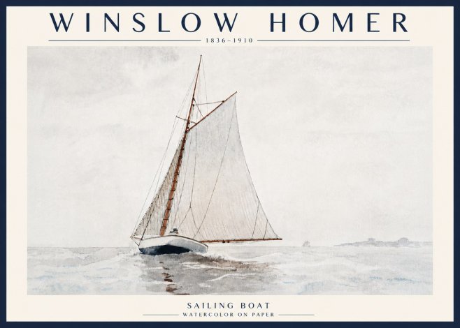 Winslow Homer Sailing Boat No6 - Plakát